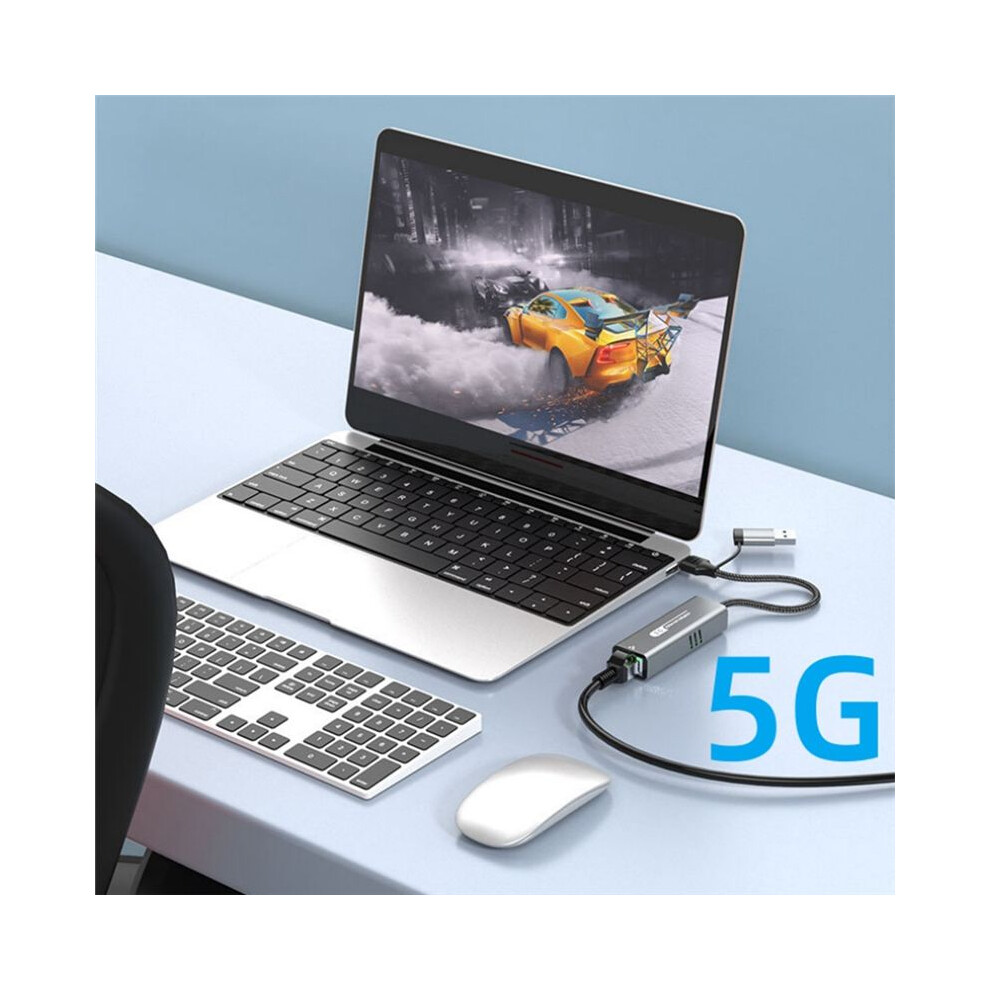 Usb 3.2 To 5Gbps Ethernet Adapter Rtl8157 5000Mbps Rj45 Network Converter For Laptop Support 5G,2.5G,1G,100Mbps 4714036964552