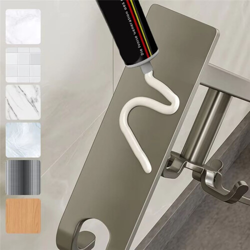 Wall-Mounted Kitchen Rotary Hook Rack,Aluminum Storage Hanger with 8 Hooks,No-Hole Punching Installation,Space-Saving 2