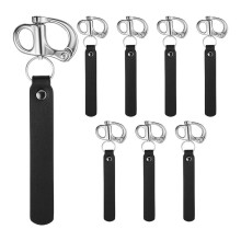 8 Pcs Quick Release Snap Shackle with PU Leather Handle 316 Stainless Steel SCBA Mask Quick Release Clip Swivel Shackle
