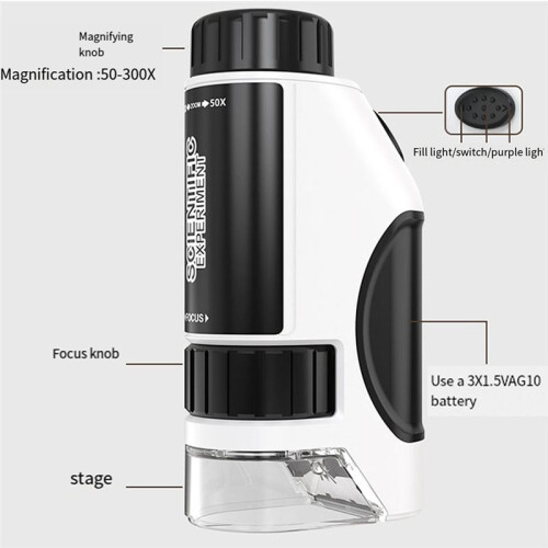 Kids Portable  Microscope 50X-300X Science Discoveries Handheld Microscopes Young Explorers 2