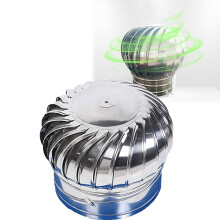 304 Stainless Steel Roof Turbine Vent, 14in Automatic WindDriven Exhaust Fan for Attic Factory Farm