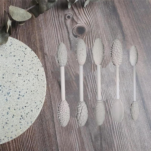 Texture Tool Set for Art Projects, 5 Piece Oval Pattern Rollers Kit, Modeling Sticks for DIY Crafts (Both Ends) 2