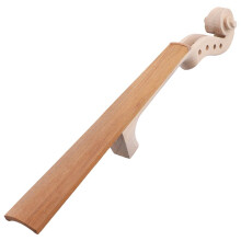 Unfinished Flames Violin Neck Headstock Scroll 4/4 Unvarnished DIY Violin Peg Box
