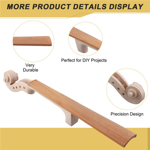 Oavslutade Flames Violin Neck Headstock Scroll 4/4 Unlackerad DIY Violin  Peg Box 1