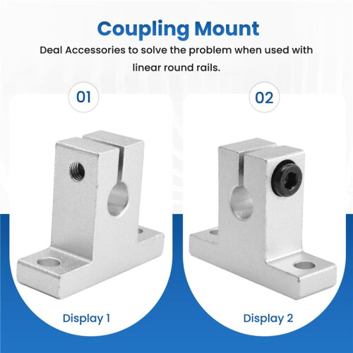 2 Pcs Linear Motion Rail Clamping Rod Rail Guide Support Shaft Bracket Coupling Mount SK8 8mm 2