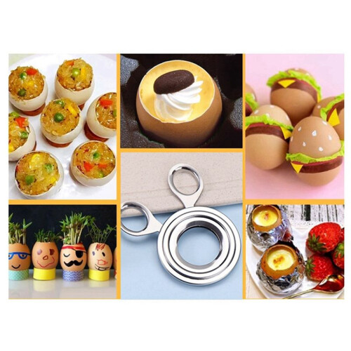 Stainless Steel Egg Cutter, Egg Top Cutter for Boiled,  & All Egg Sizes - Kitchen Gadget Tool 1