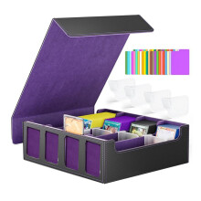 Caja de Almacenamiento de Cartas Coleccionables con Ventana, Caja de 4 Filas con Tapa Extraíble, Caja de Cartas para Juegos de Cartas Deportivas,