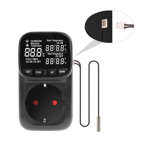 Digital Temperature Controller Socket with Timer  Heating Cooling for Refrigerator Aquaculture 230V EU Plug 2