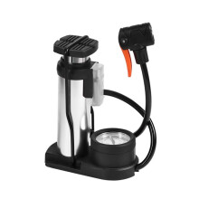 Portable Bicycle Foot Pump Hand Foot Activated Tire Inflator for Bike/ Balls with Valve&External Pressure Gauge