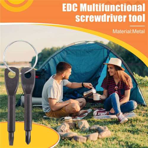 10 Set Portable Screwdriver Tool Outdoor EDC Multi-Function Tool Flat- Screwdriver Phillips Screwdriver Key Ring 1