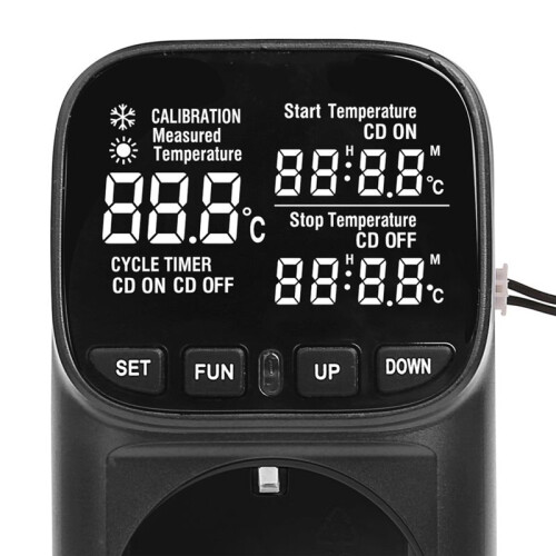 Digital Temperature Controller Socket with Timer  Heating Cooling for Refrigerator Aquaculture 230V EU Plug 1