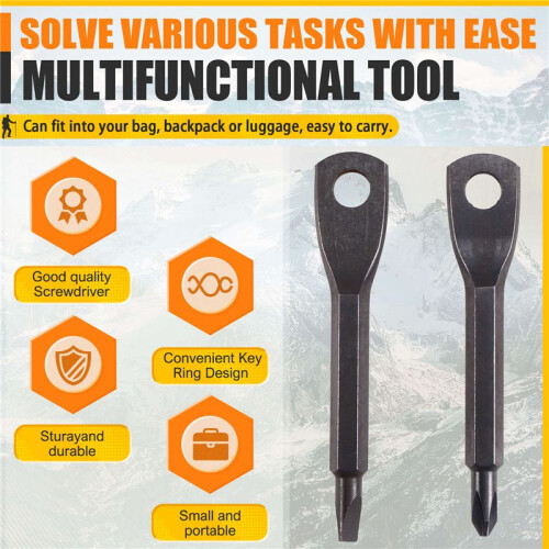 10 Set Portable Screwdriver Tool Outdoor EDC Multi-Function Tool Flat- Screwdriver Phillips Screwdriver Key Ring 1