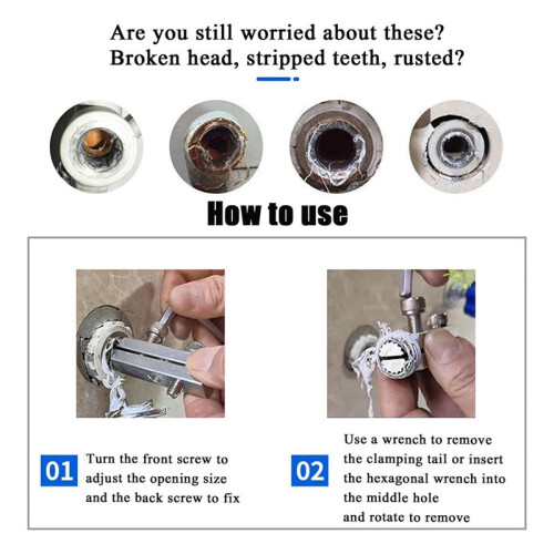 Broken Faucet Removal Tool Stripping Screw Extractor Set Function Handle Broken Screw Removal Tool Bolt Extractor Kit A 1