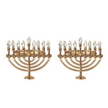2 St Hanukkah Gyllene Servett Spänne Ring Ljusformad Judiska Festival DIY Servettring Bröllop Baby Shower Dekoration
