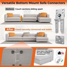 Verbindungsstücke für Anbausofas, Verdickte Ineinandergreifende Alligator-Sofa-Verbindungsstücke zum Herstellen Von Anbaustreben (4er-Packung + 40