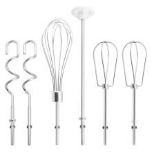 Hand Mixer Attachments Beater,Whisk,Blending Rod and Dough Hooks, Stainless Steel Hand Mixer Accessories for