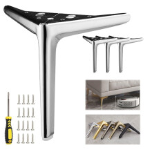 4Pcs Modern Metal Furniture Legs with Screws, Heavy Duty Sofa Legs with NonSlip Pads, Black 10in