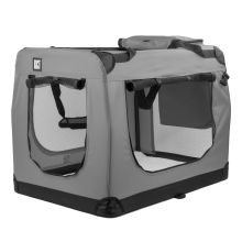 KCT Extra Large Grey Fabric Pet Carrier Travel Transport Bag for Cats and Dogs