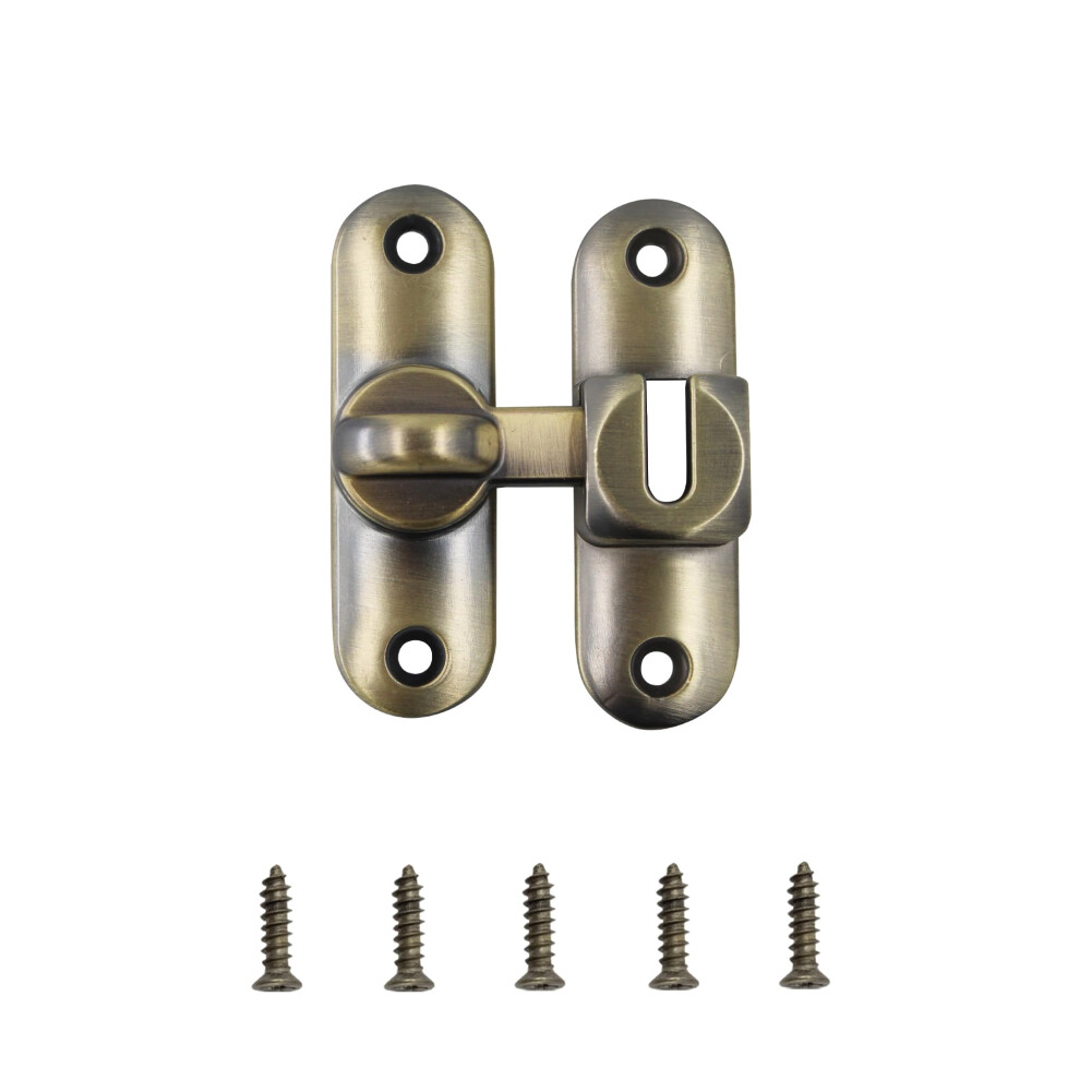 Barn Door Latch With Screws, 3.15 Inch Zinc Alloy Sliding Door Lock, Secure Privacy For Bathroom And Garage (Bronze) 9771547222217