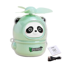 USB Mini Fan with Rechargeable Battery, Pocket Size Handheld Desk Fan for Office and Travel, Light Green