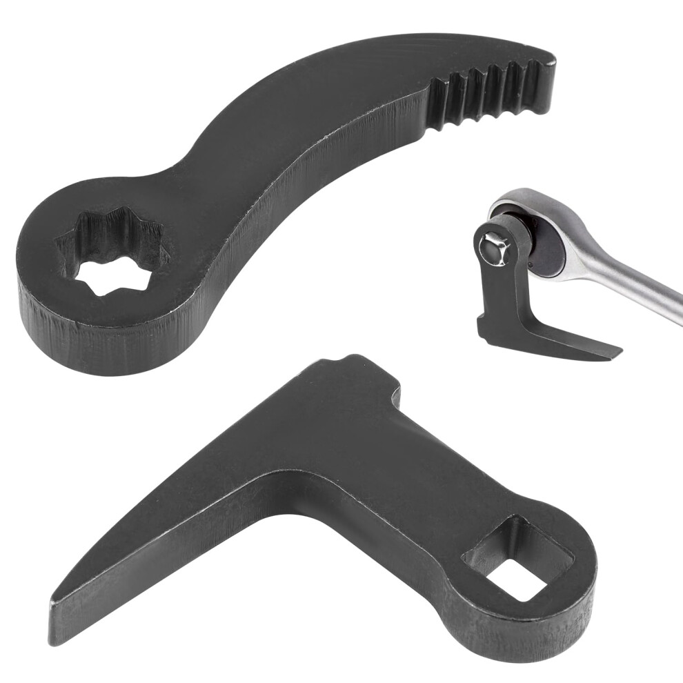 2Pcs Pry Bar Wrench Adapter 1/2 Inch Drive Lshape Ratchet Crowbar Head Manganese Steel For Tight Spaces Automotive 9771547222422