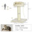 PawHut PawHut 83cm Cat Tree Tower with Scratching Post, Kitten Bed, Toy, Cream 3