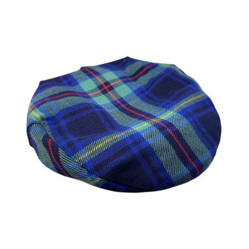 100% Regimental Scottish Tartan Winter Wool Flat Cap - LAPD Pipe Band