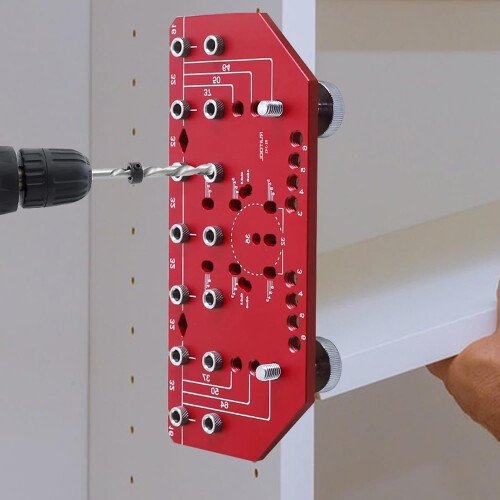 Cabinet Hardware Jig with Precision Hole Positioning, Drawer Handle Drill Template for Woodworking 1