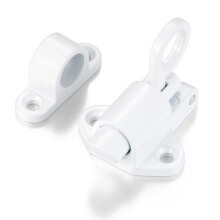 Spring Bolt Latch Aluminum Alloy Self Closing Gate Door Lock White Heavy Duty for Window Cabinet 5pcs