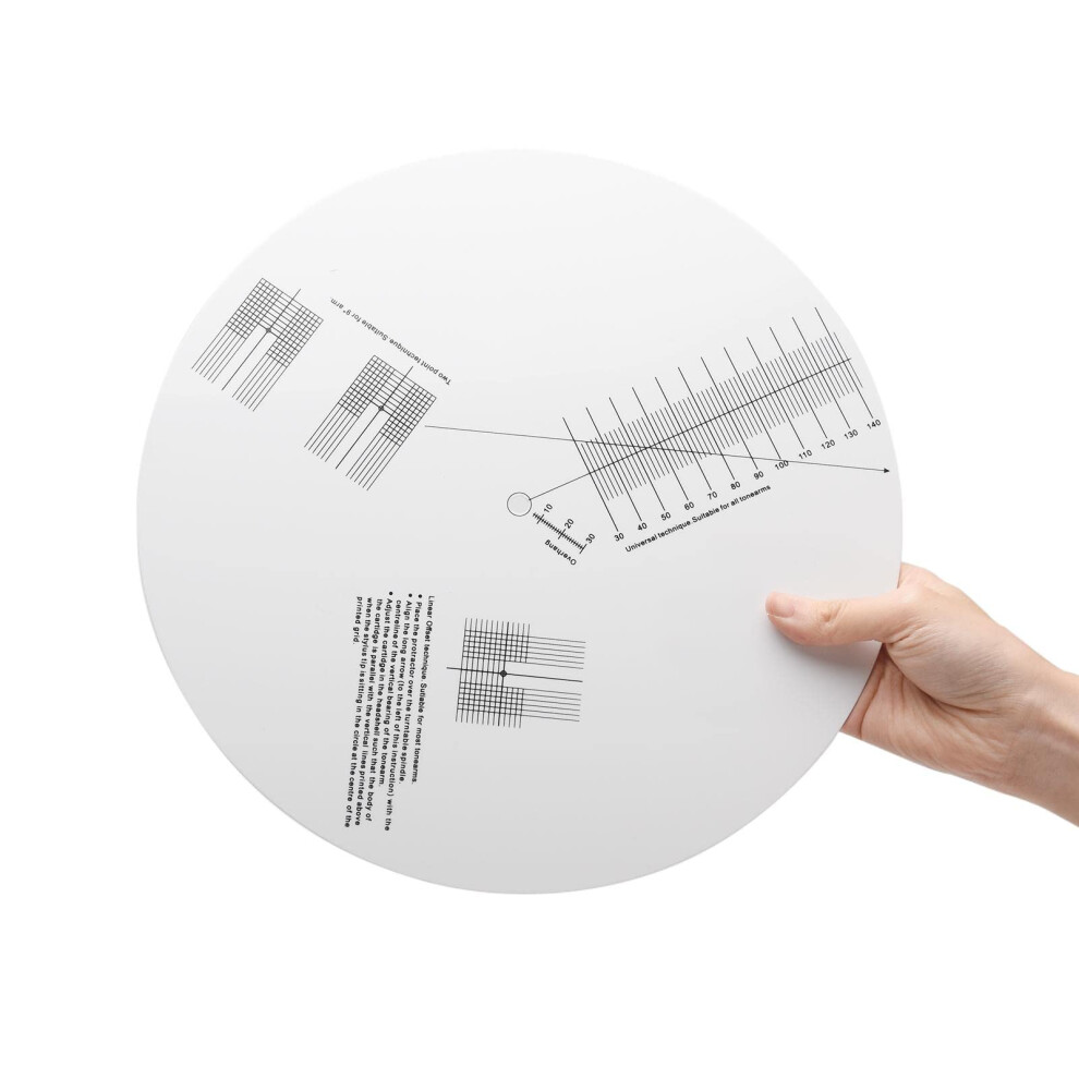 Turntable Cartridge Alignment Protractor Mat With Dualsided Calibration And Universal Turntable Fit (White) White 9771547223085
