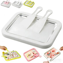 Rolled Ice Cream Maker Kit with Quick Freeze Plate and No Electricity Needed for DIY Home Treats