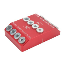 Pocket Hole Jig with 4 Sizes Drill Guide, Aluminum Alloy, Accurate Positioning for Woodworking (Red)