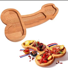 Large Bamboo Charcuterie Board with Compartments for Cheese and Meat Parties, Walnut Color