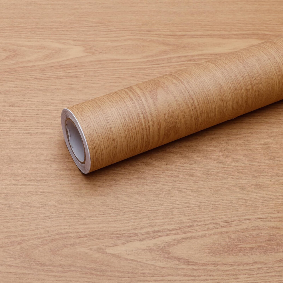 Wood Grain Contact Paper Peel And Stick Wallpaper, Waterproof Self Adhesive Faux Wood For Furniture Countertop, 11.8' X 78.7' Teak 9169991245782