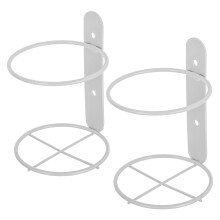 2 Pcs Wall Mounted Wine Rack Metal Bottle Holder SpaceSaving Vertical Display for Home Bar Kitchen White