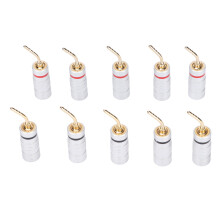 Matériel audio professionnel, fiches bananes à double verrouillage à vis, lot de 10 pour une transmission du signal d'une clarté exceptionnelle.