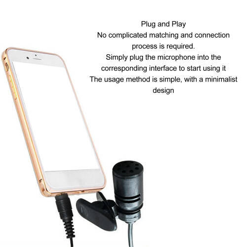 Mini Omnidirectional Lavalier Microphone 3.5mm Noise Reduction Portable 2