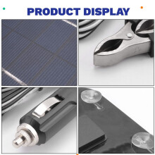 12V 30W Portable Solar Panel Car Boat Power Solar Panel Battery Charger Maintainer for Car Motorcycle Tractor Boat RV