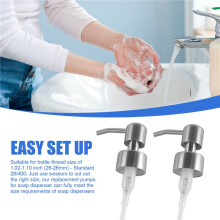 Soap Dispenser Pump Replacement - 304 Stainless Steel Soap and Lotion Dispenser Pump for Regular 28/400 Neck Bottles