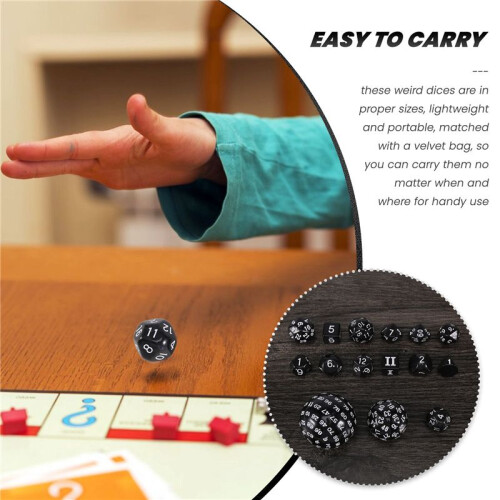 15Pieces Complete Polyhedral DND Dice Set D3-D100 Spherical RPG Dice Set,100 Sides Dice Set for Role Playing Table Games 2