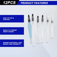 Water Color Brush Pen Set 12 Pcs Water Paint Brushes Refillable Watercolor Brush Pens for Student, Party, (12Pcs)