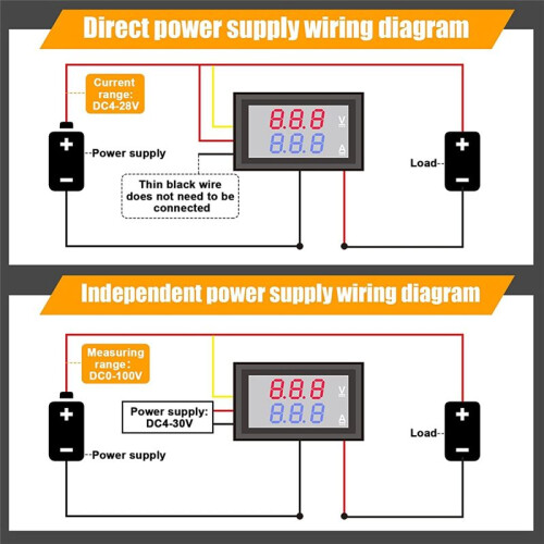 6Pcs Digital Voltmeter Ammeter  100V 10A  Red LED Current Voltage Meter Tester Dual Display Panel for Automobile 2