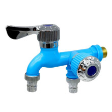 1/2 Inch Universele Interface Kraan Dubbele Uitlaat Dual Control Waterkraan Thuis Badkamer Slang Irrigatie Connector Blauw
