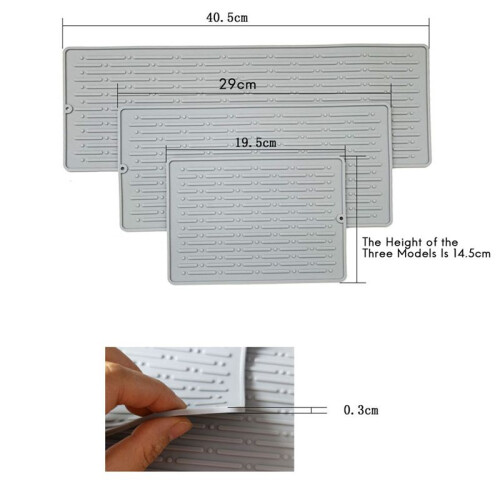 Silicone Square Dish Drying Mat Drain Pad Water Filter Table Placemat Kitchen Heat Resistant Protection Durable B 1