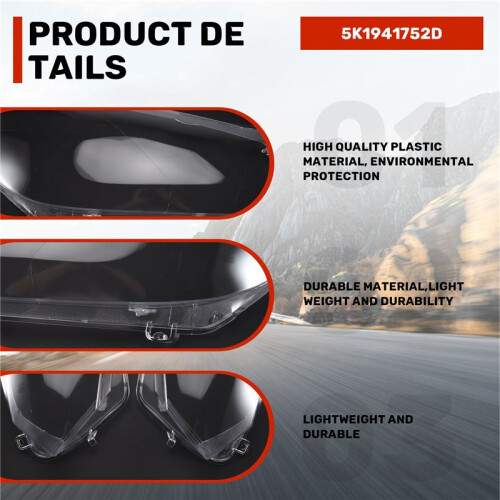 Car Headlight Shell Headlight Lens Replacement Auto Transparent Lampshade for-  6 MK6 R 2009-2012 2