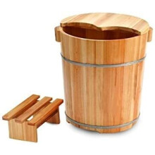 Wooden Foot Spa Bucket with Heat Retention and Massage Nodes, Large Durable Fir Wood Soaking Tub