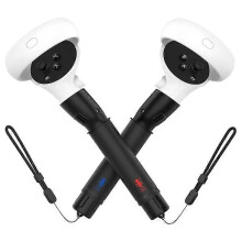 VR-Controller-Erweiterungsgriffe kompatibel mit Meta Quest 2 1 Paar Schwarz Quick Lock rutschfestes Silikon
