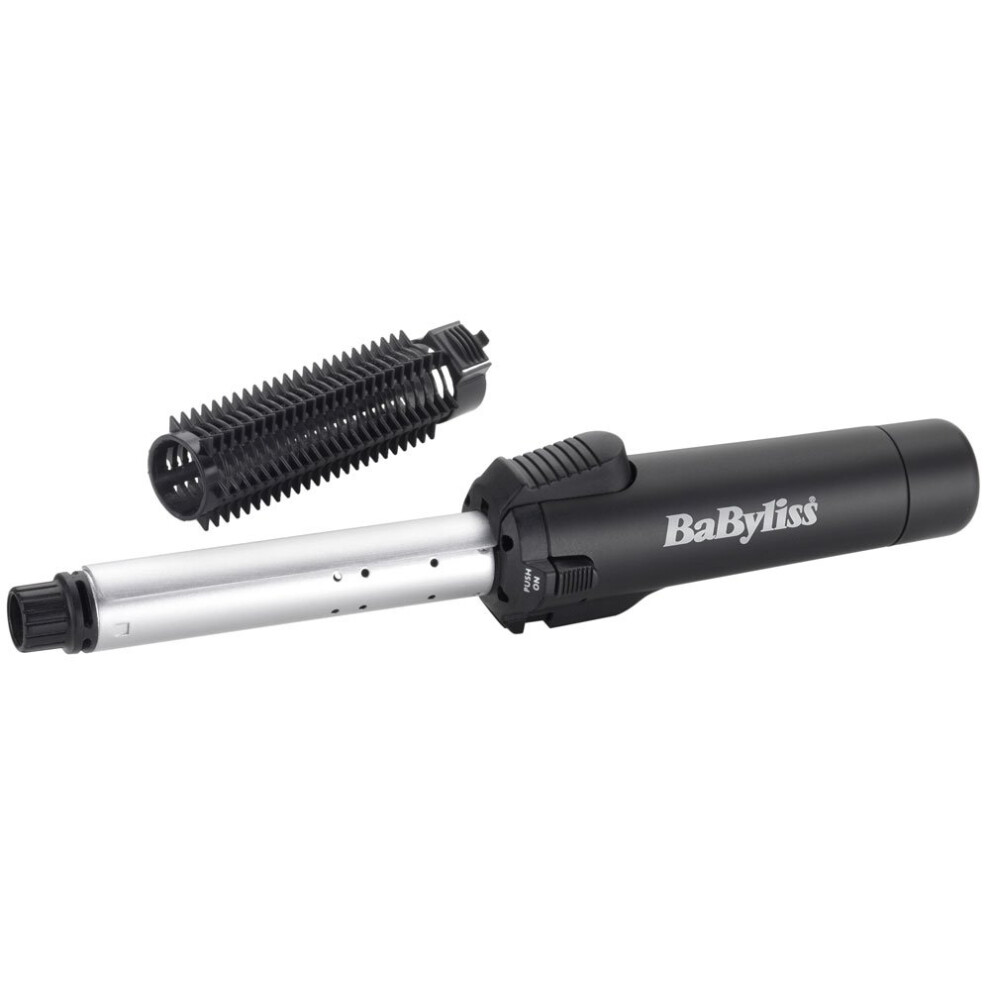 Babyliss Cordless Gas Hair Curler & Brush, 19Mm Cermaic Curling Tong, Protective Heat Shield, Fast Heat Up To 200C, Black, 2583Bu