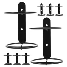 8Pcs Wall Mounted Wine Rack Metal Bottle Holder for Home Bar Storage Durable Wrought Iron Design