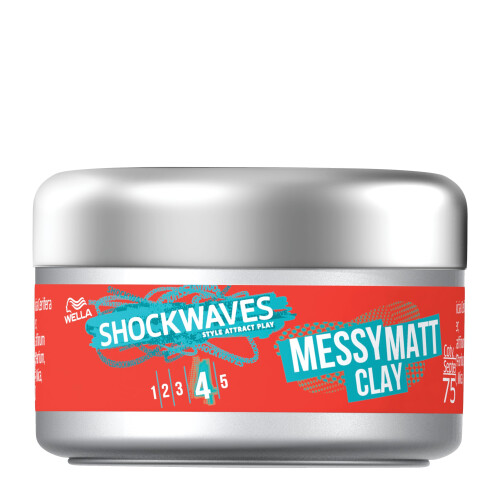 WELLA Shockwaves Hair Clay, Messy Matt, 75ml